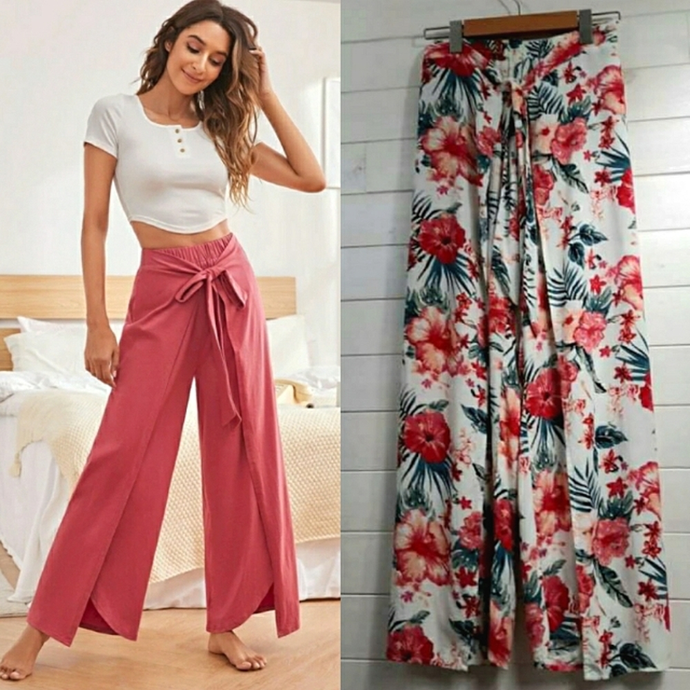 Floral wrap pant